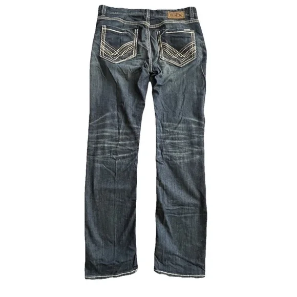 Buckle Black Jeans Mens 34x32 Blue Fit No 9 Straight Leg - Picture 2 of 9